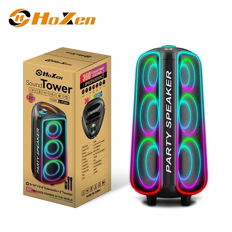 for 360 Degree New Powerful Triangle Speaker Private Model Wireless Bluetooth Party Speaker With Colorful Lights