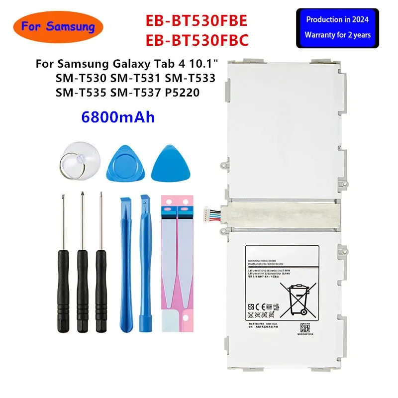 

Brand New Tablet EB-BT530FBE EB-BT530FBC Battery For Samsung Galaxy Tab 4 10.1" SM-T530/T531/T533/T535/T537 P5220 +Tools