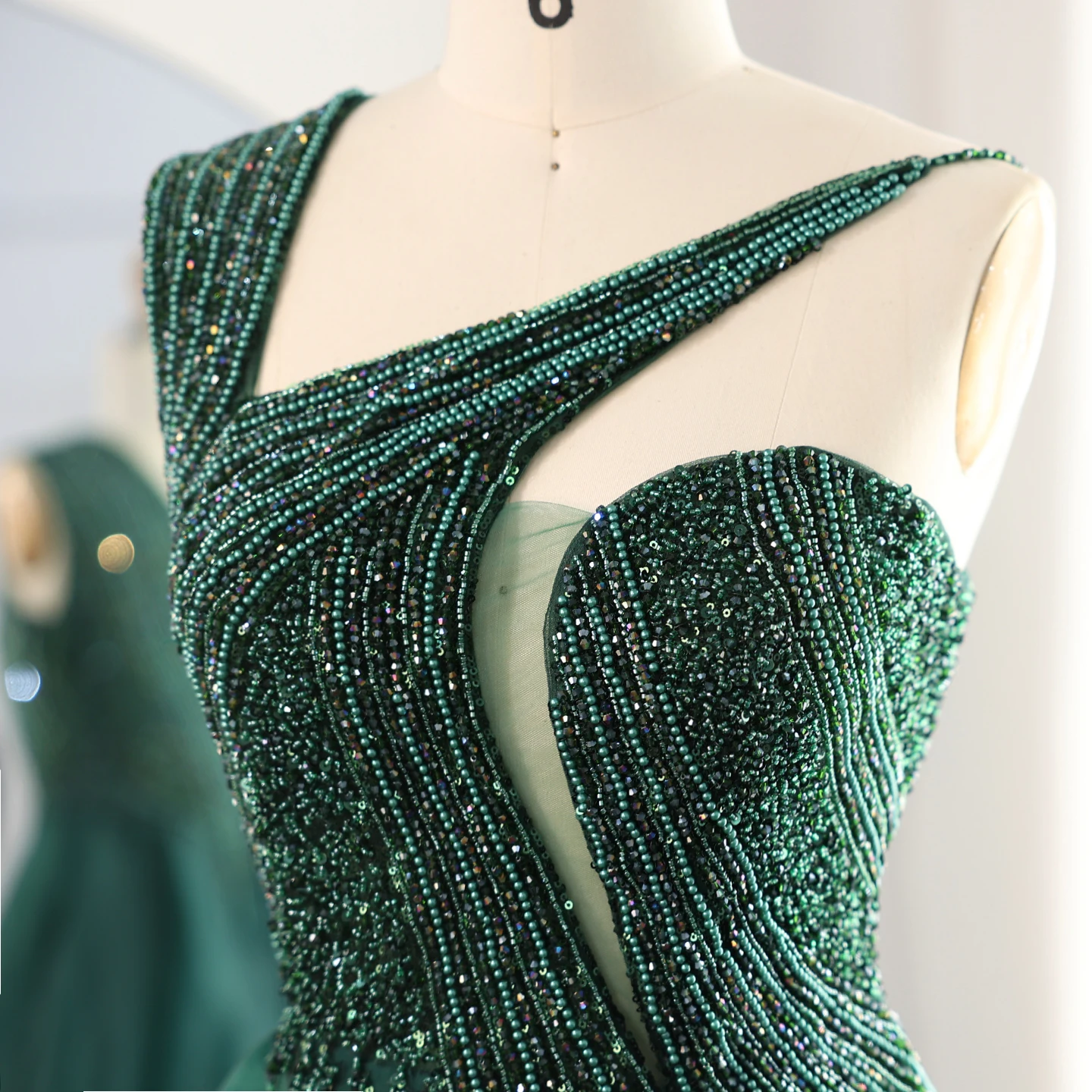 Sharon Said Luxury Emerald Green Evening Dress with Overskirt One Shoulder  Women Wedding Party Prom Formal Gown SS128 Customized - AliExpress 320