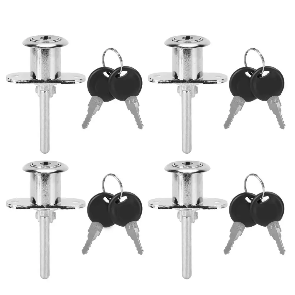 4Pcs Zinc Alloy Anti-Theft Drawer Lock Set for wardrobe & Cabinet Security Hardware Fittings