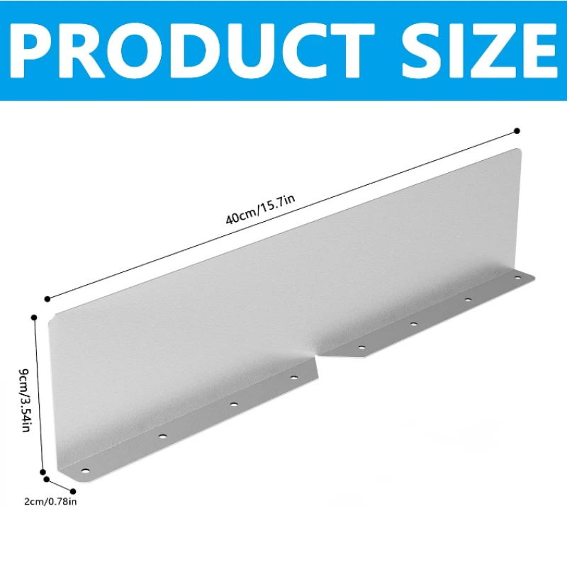 1-6PCS Aluminum Gutter Valley Splash Guard with Screws for House Residential Flat Shingle Roof Corner Foldable Rain Gutter Guard