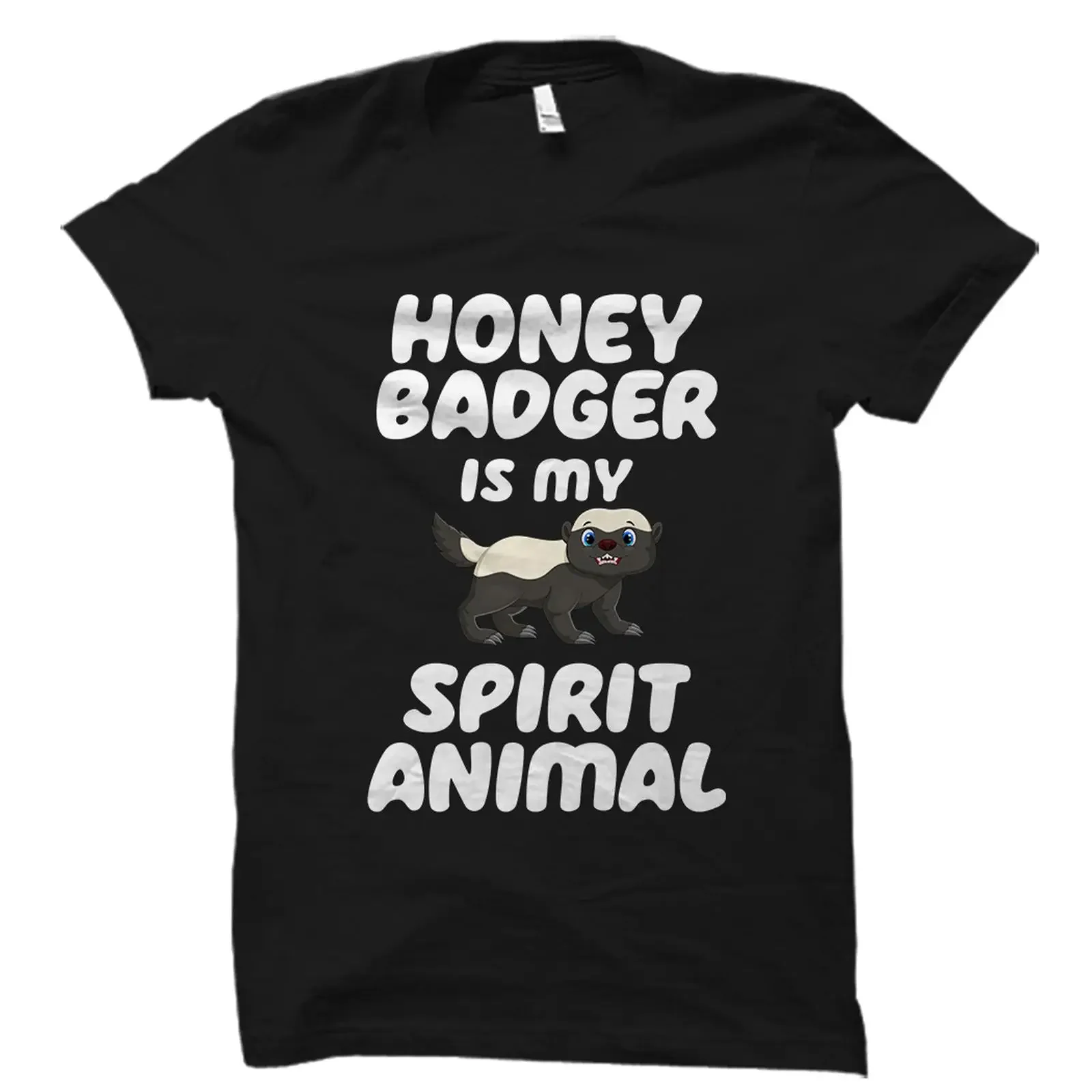 Honey Badger Is My Spirit Animal Cute Cartoon T Shirt Funny Ratel Lover for Fans Casual OS3545 vintage Washed designer clothes