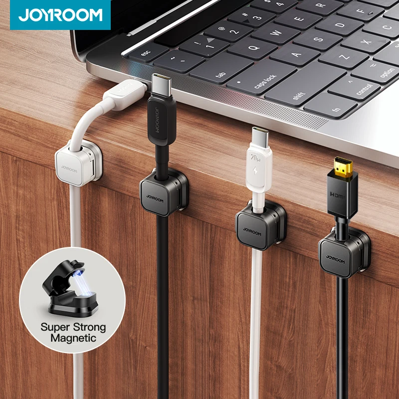 3/6PCS Upgraded Magnetic cable organizer Clips Cable Management Wire Manager Cord Holder Charging Cable Winder Wall Mounted Hook