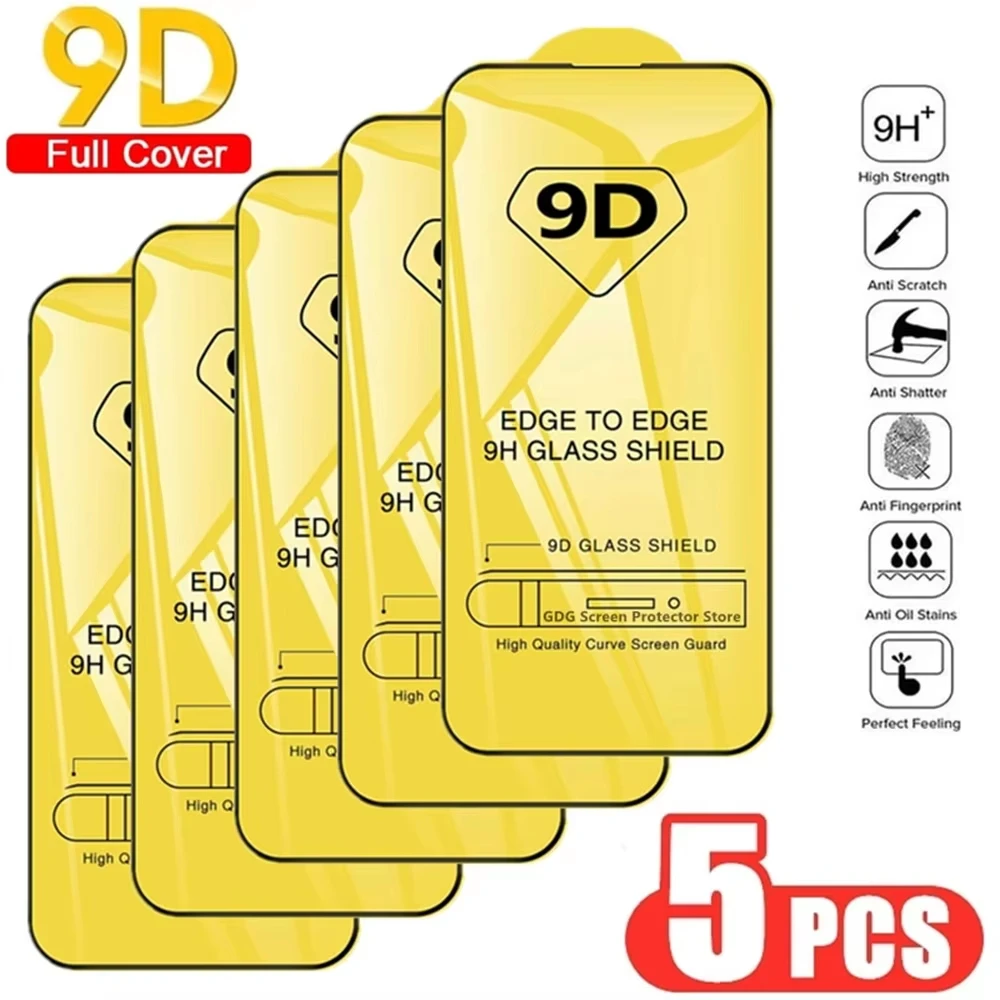 

5PCS 9D Screen Protector For Infinix Note 30 VIP Hot 30i Note 30 Pro 40Pro Smart 7 8 Infinix GT 10 ProTemered Glass Full Cover