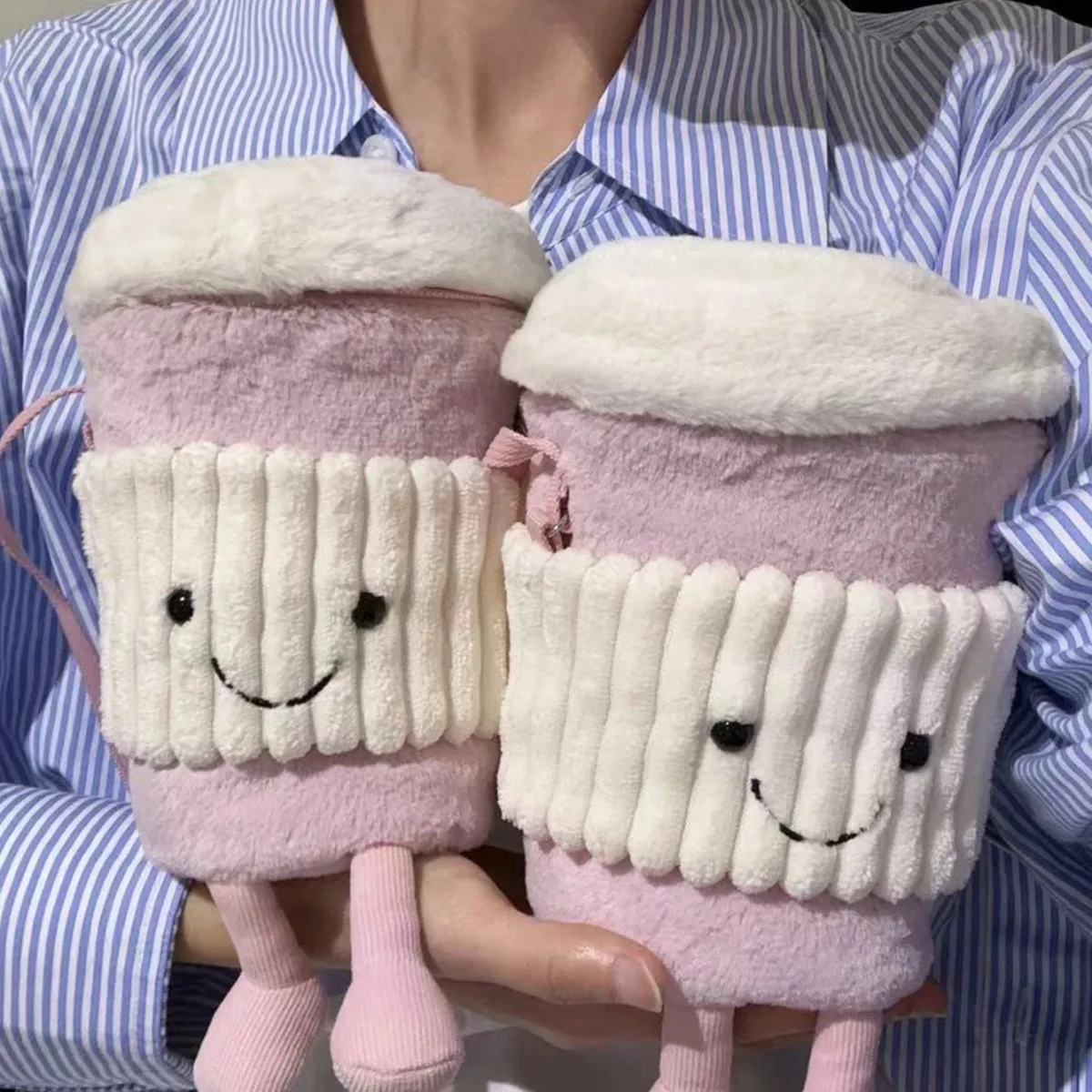 JIAERDI Plush Coffee Cylinder Messenger Bag Women New Cartoon Milk Casual Crossbody Bags Hot Girls Ins Toy Water Cup Bag Y2k