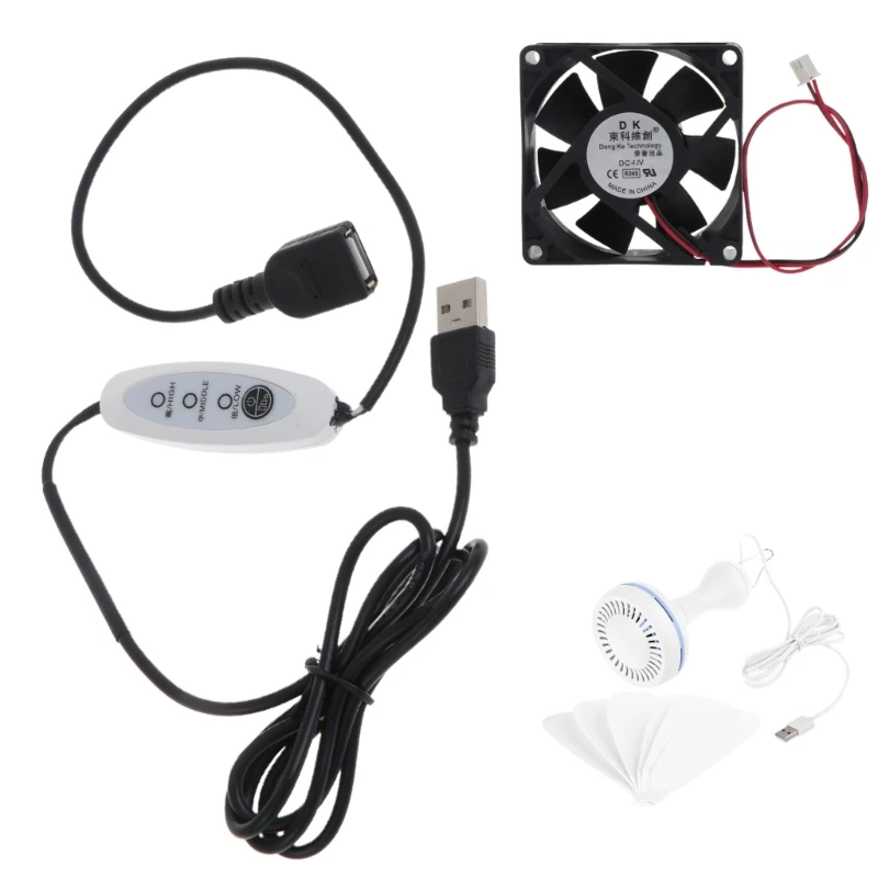 USB Speed ​​Governor Line 130cm/4.26ft Extension Cable 5V Fan Speed-Control Cable Cord 3-Gear High Low Adjust Dropship