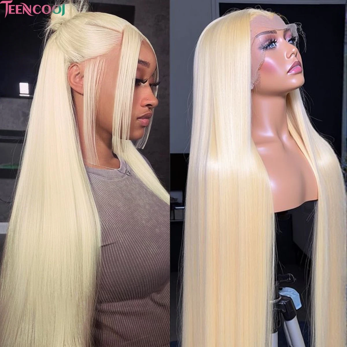 613 Lace Front Wigs Human Hair 13x6 HD Transparent Lace Frontal Blonde Straight Wigs Pre Plucked with Baby Hair for Black Women image 3