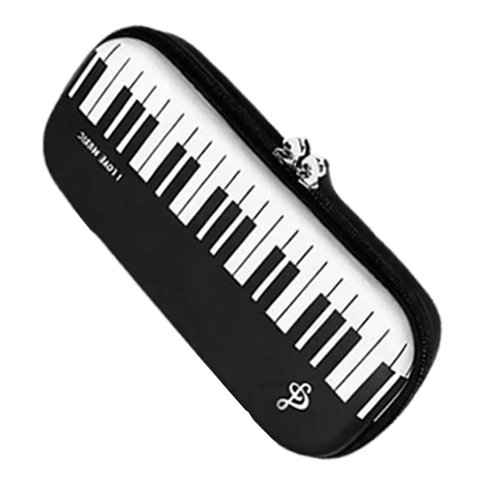 Hard Pencil Case Piano Keyboard Design Eva Material Zipper Closure 8.65x3.93x1.38 Inch for School Office Students Markers