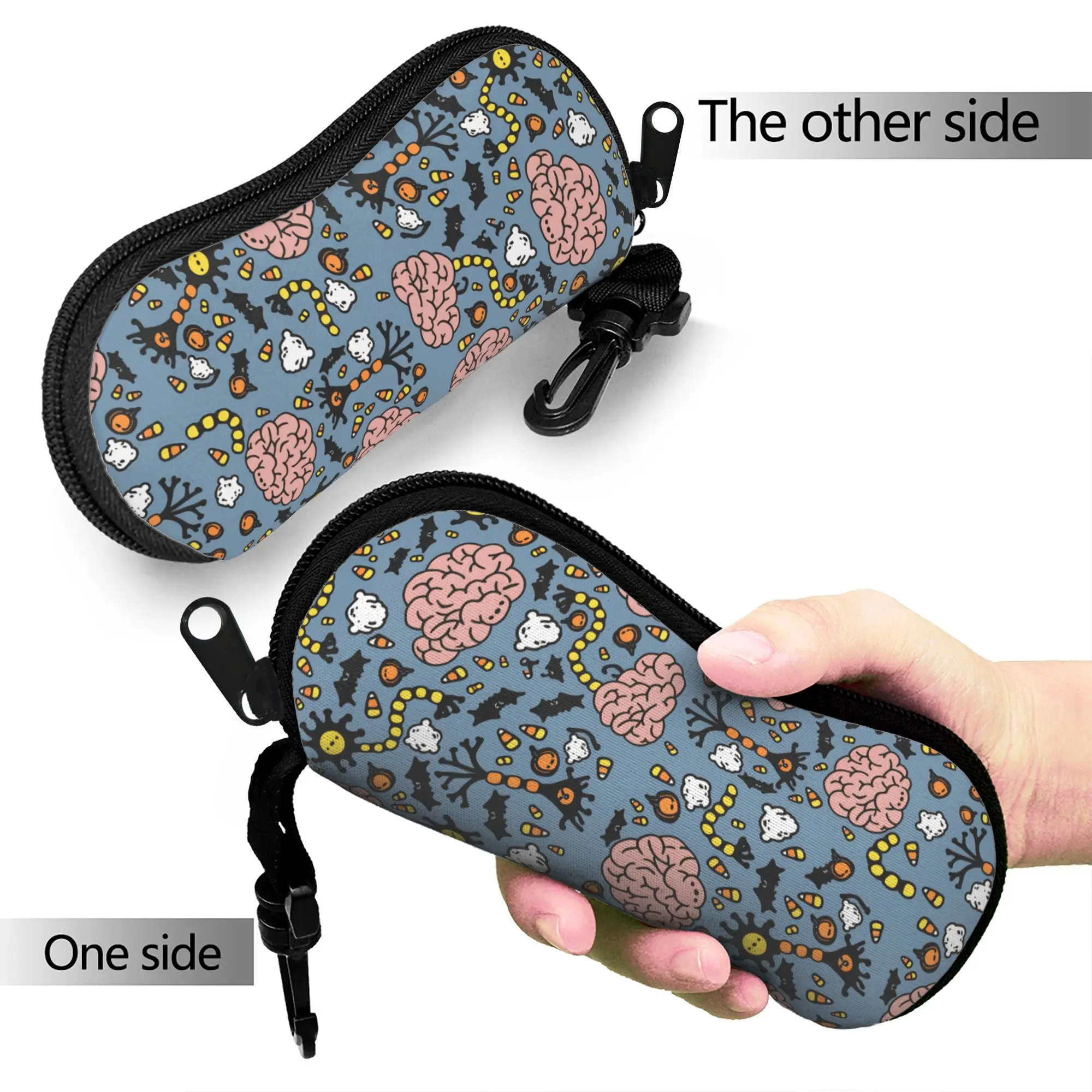 Neuro Brain Time! Let's Have Some Synapse Fun  Glasses Case  Zipper Sunglasses Case Cute Pocket Eyeglass Protector Men Women