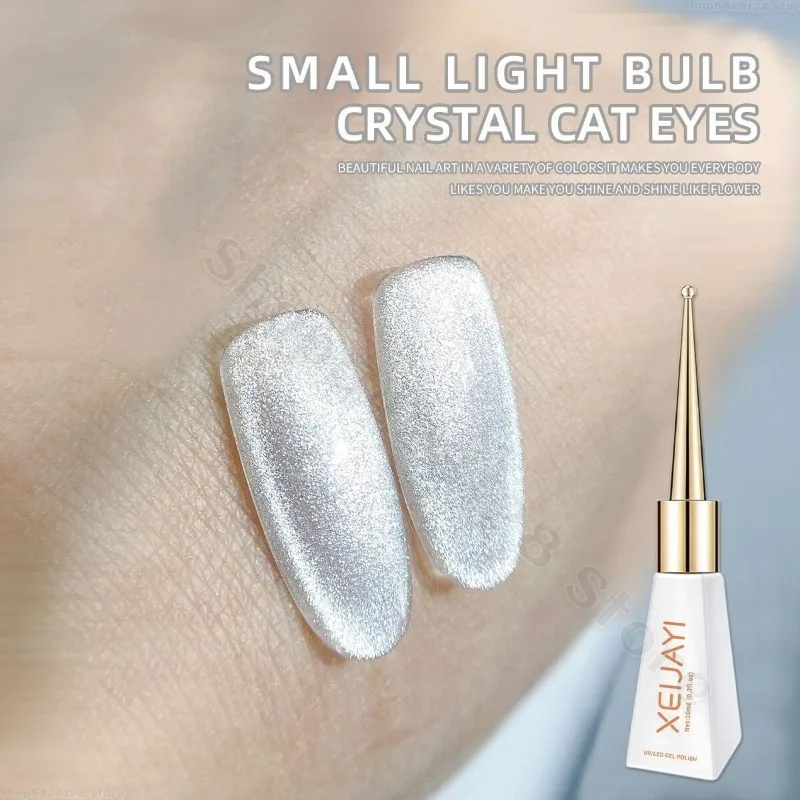 Grote Gloeilamp Cat Eye Lijm Universele Crystal Cat Eye Overlay Foto Elke Achtergrondkleur Cat Eye Nagellak Lijm