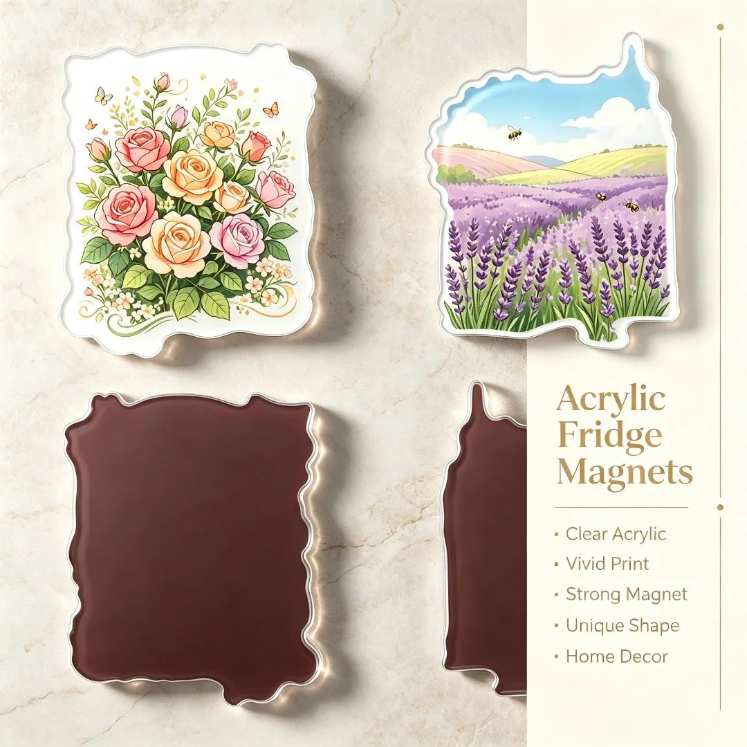 Custom Waterproof And Die-Cut Acrylic Fridge Magnet Customized Personalized Cultural And Creative Refrigerator Magnet Collection