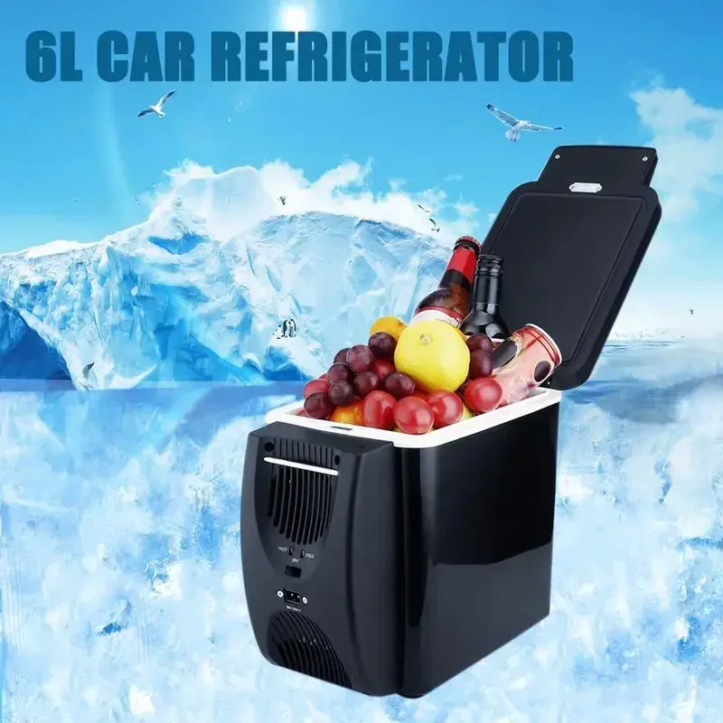 Electric Car Refrigerator 6L 12V Mini Freezer Car Freezer Cooler and Warmer Electric Fridge Portable Icebox Travel Refrigerator