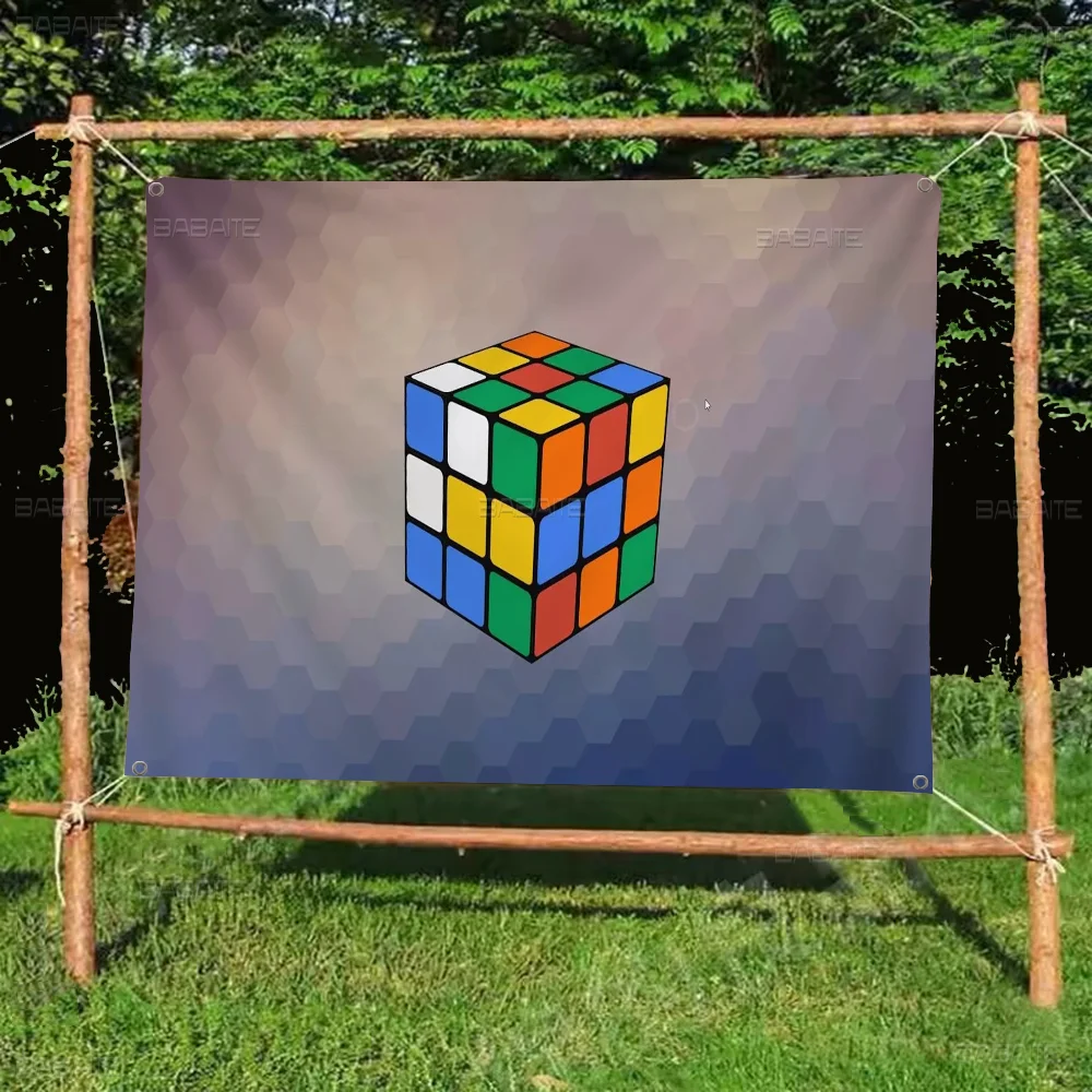 R-Rubiks C-Cubes Art Retro Flags Multiple Choice Living Studio Booth Interior Decoration Banner