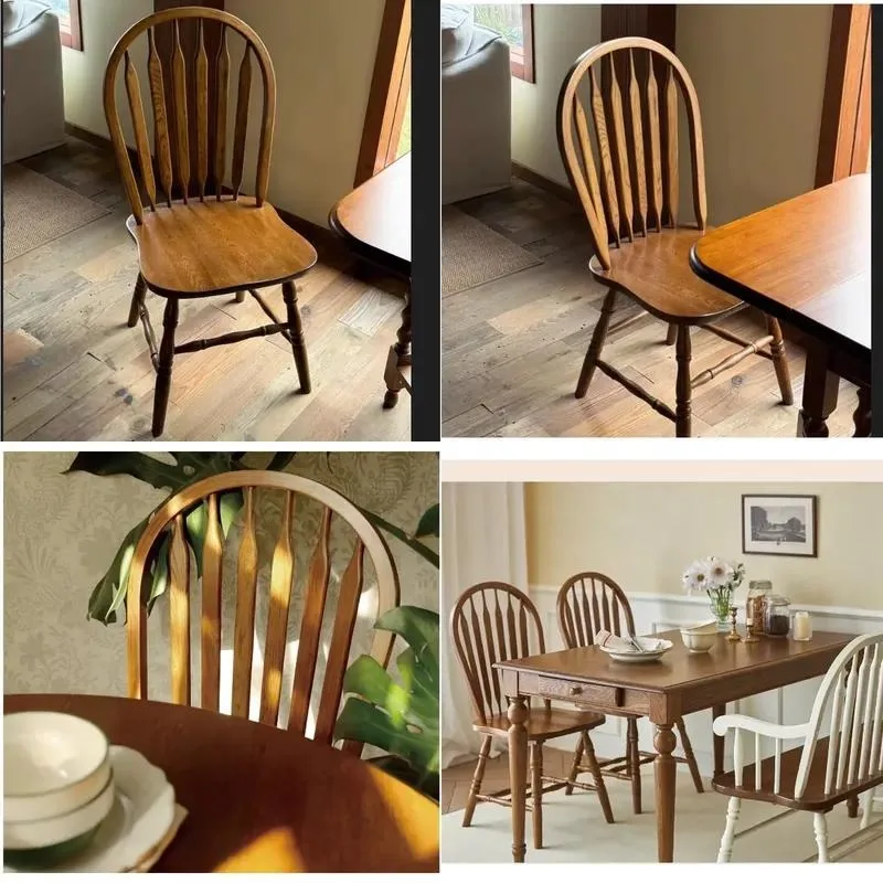 American Style Wooden Accent Chair for Home Restaurant Kitchen Hotel Gym Furniture
