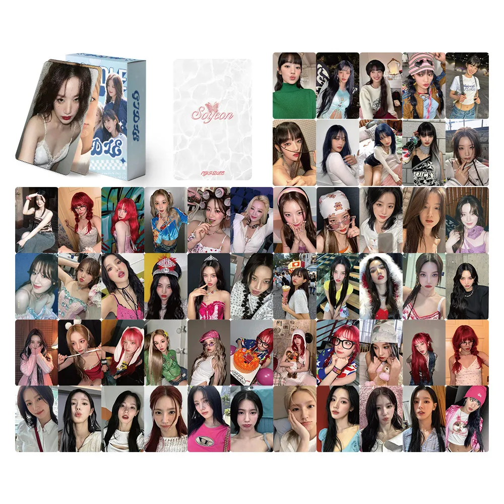 55Pcs Kpop Girls Group GIDLE New Album Lomo Card Photocards Double Sided Printd Postcards Fans Collection