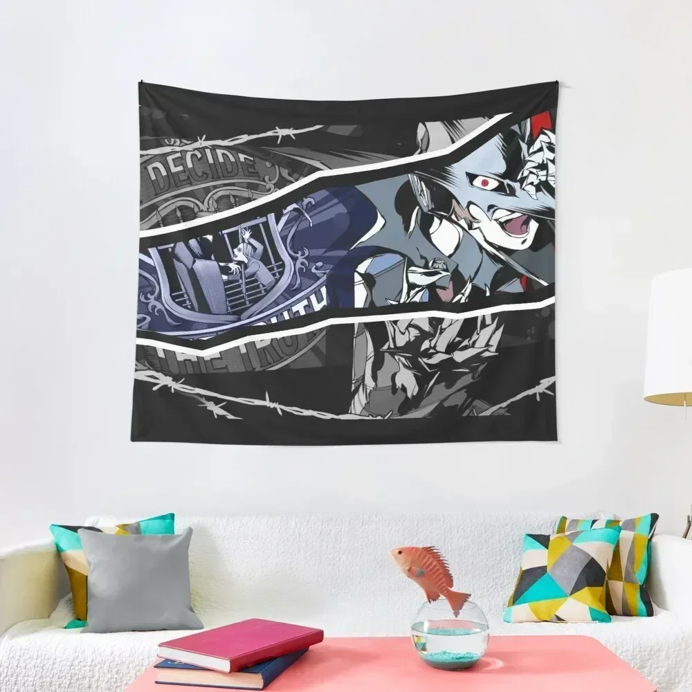 

Unhinged Goro Akechi Battle Victory Screen Tapestry Things To The Room Korean Room Decor Wallpaper Bedroom Tapestry