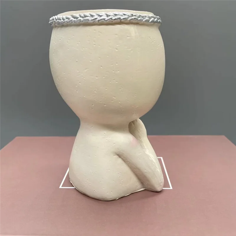 1 PCS Face Planter Cute Planter Decorative As Shown Resin Succulent Flower Face Planter Pots Face Planter