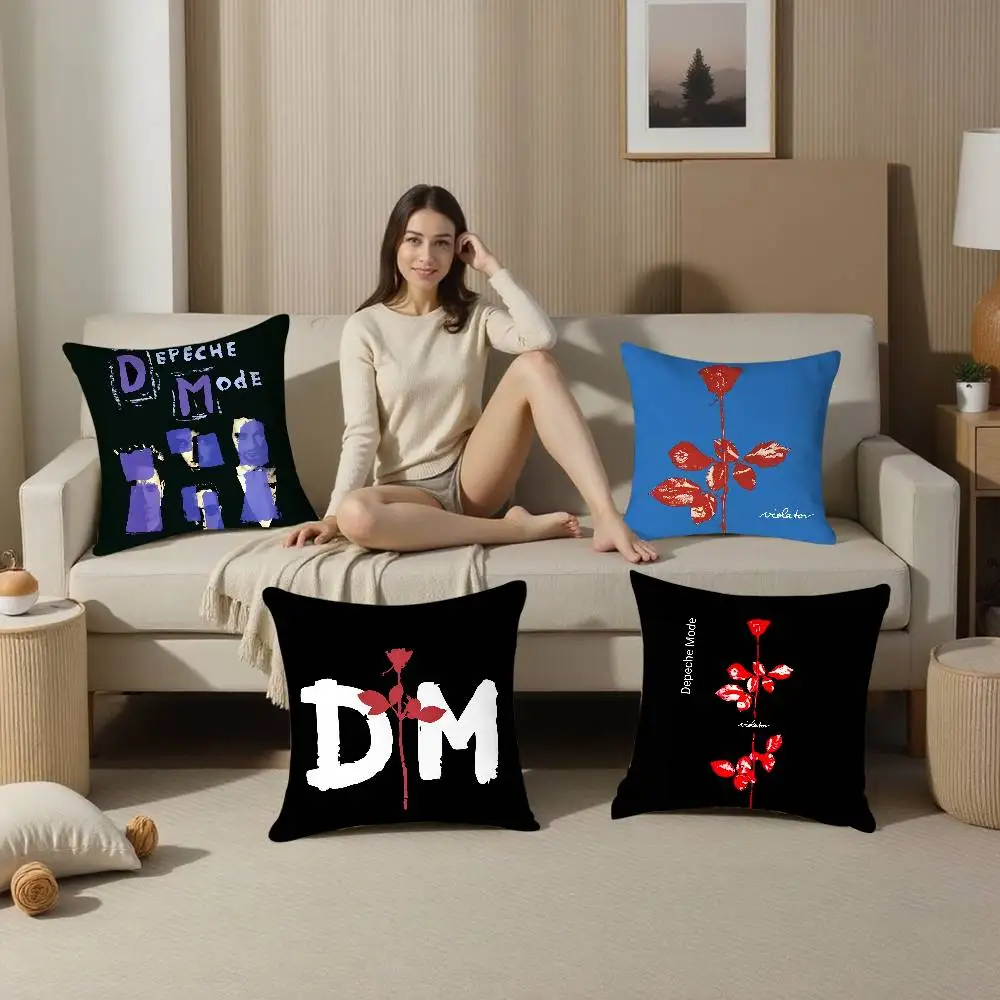 band D-DEPECHE M-MODE Pillow Case Square Double‑Sided Print Cushion Case For Sofa Home Bedchamber Decor Gift