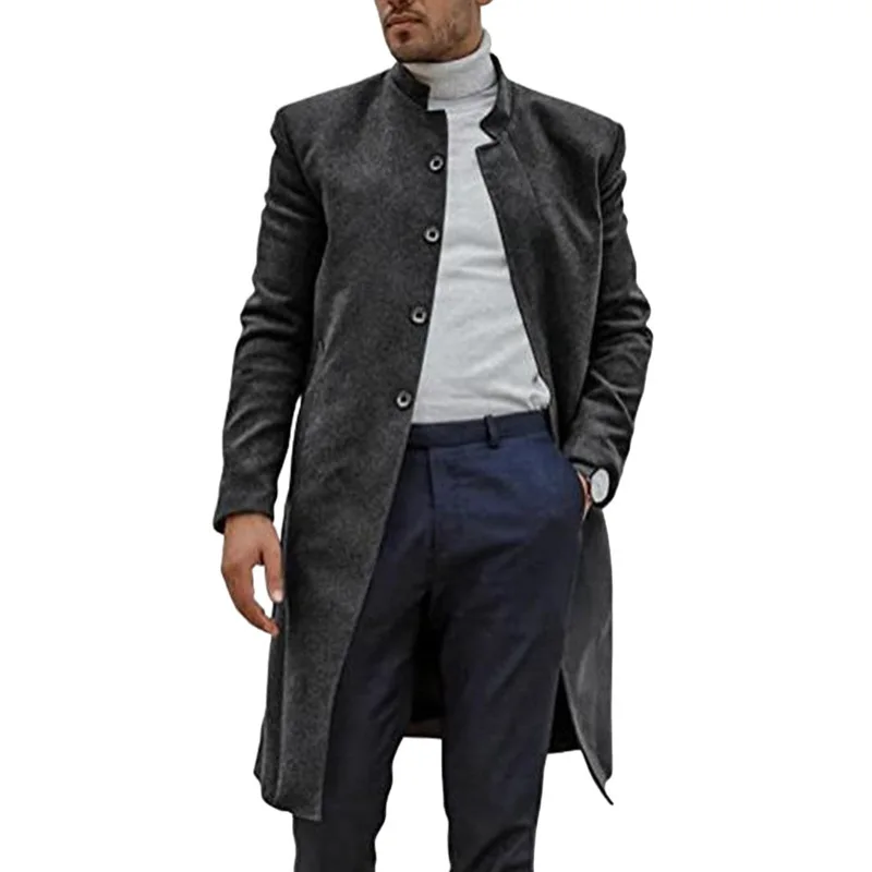 men's boutique CoatGenesis High-End Men's Coat Thickened Classic British Autumn and Winter Woolen Trench Coat