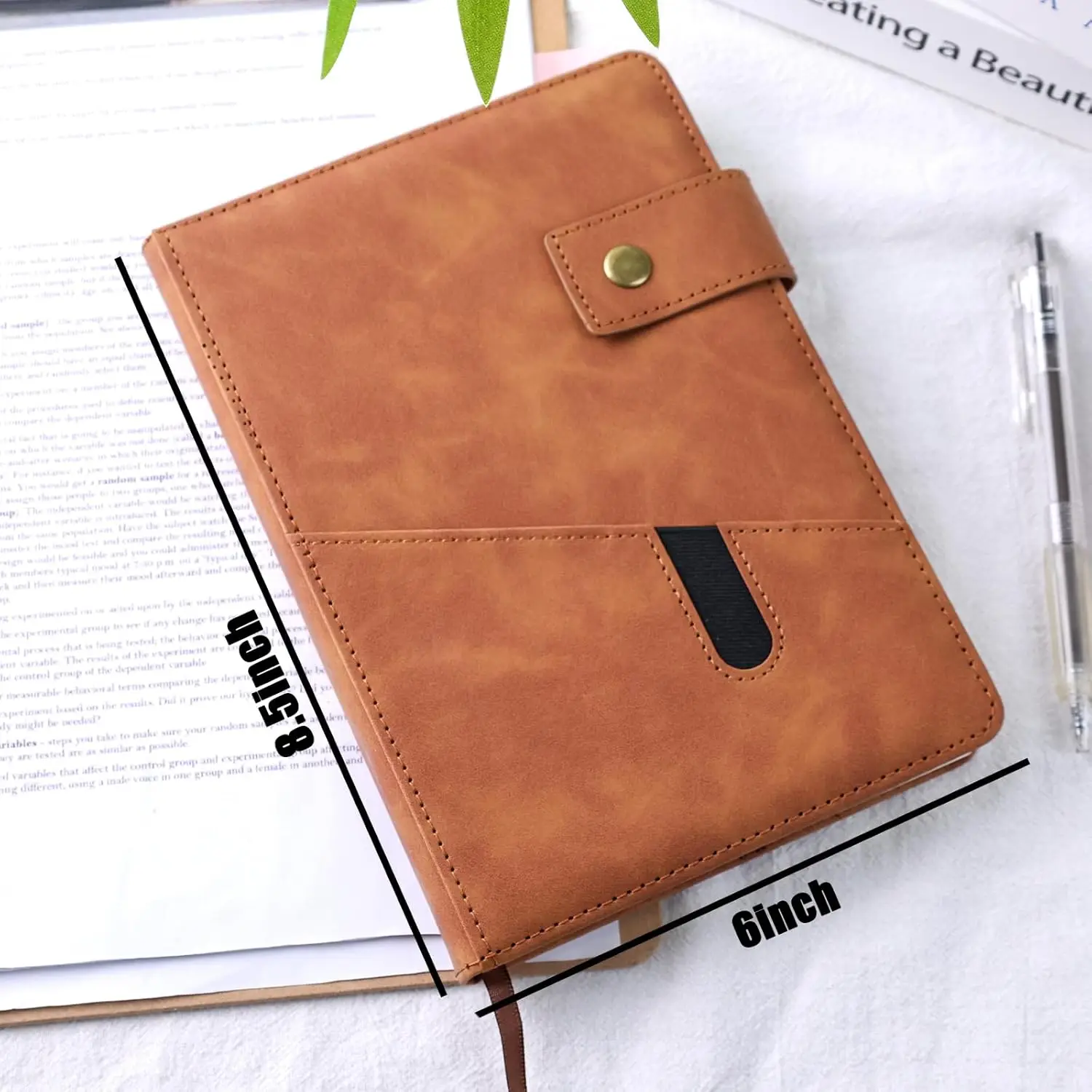 A5 Lined Journal with Buckle, Leather Hardcover Journal Notebook Ruled Executive Notebook Diary  100 Sheets/200 Pages