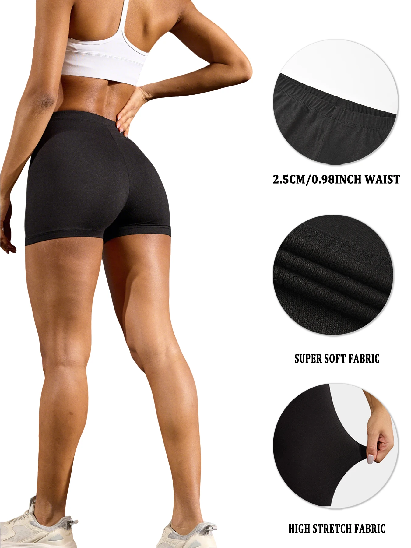 5 قطع من شورتات راكبي الدراجات النارية للنساء فائقة النعومة ولا شفافة من خلال التمارين الرياضية واليوجا والجري وركوب الدراجات واللياقة البدنية ملابس رياضية نسائية #2