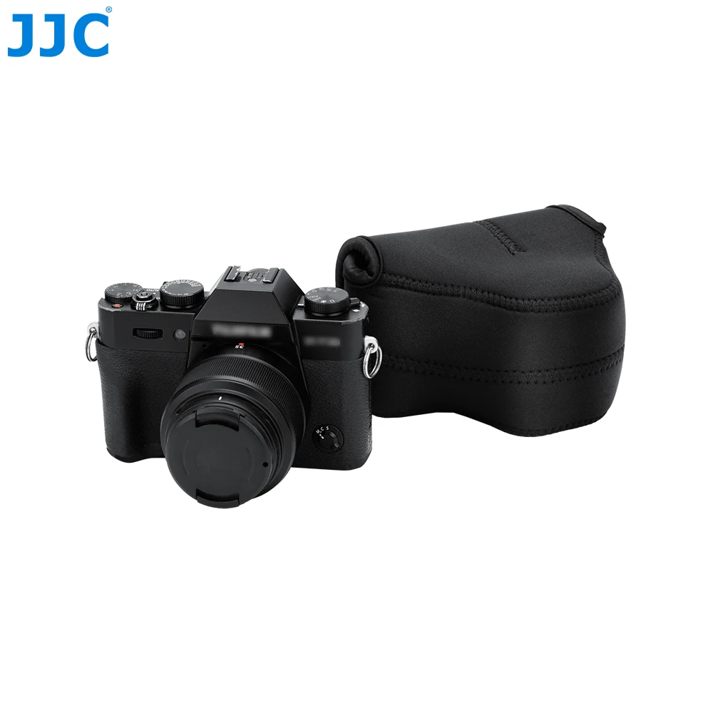 JJC Soft Neoprene Camera Pouch Compact Bag Protector with Anti-Lost Inner Strap for Sony ZV-E10 A6500 A6400 A6300 A6100 A6000