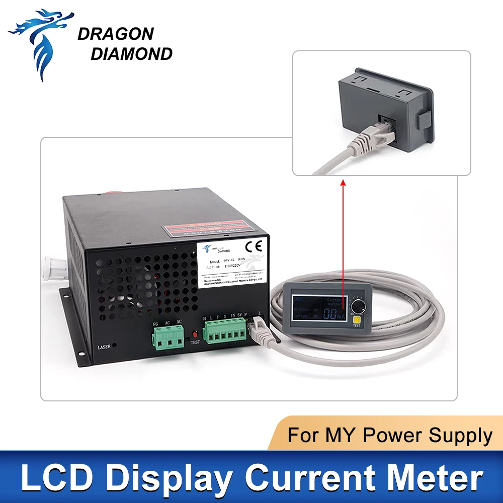 LCD Display Current Meter External Screen Laser Engraver For MYJG HY Series 60W 80W&100W &150W Laser Power Supply