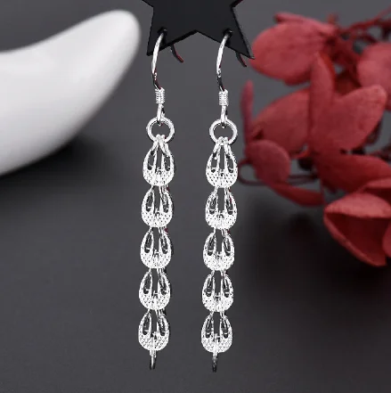 925 فضة هندسية قلادة أقراط المرأة موضة هدية حفلة خطوبة الزفاف سحر المجوهرات