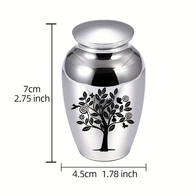 Small Urn for Human Ashes Tree of Life Cremation Urns Mini Urns Perfect Aluminium Alloy Memorial Ashes Holder Small Funeral Ash