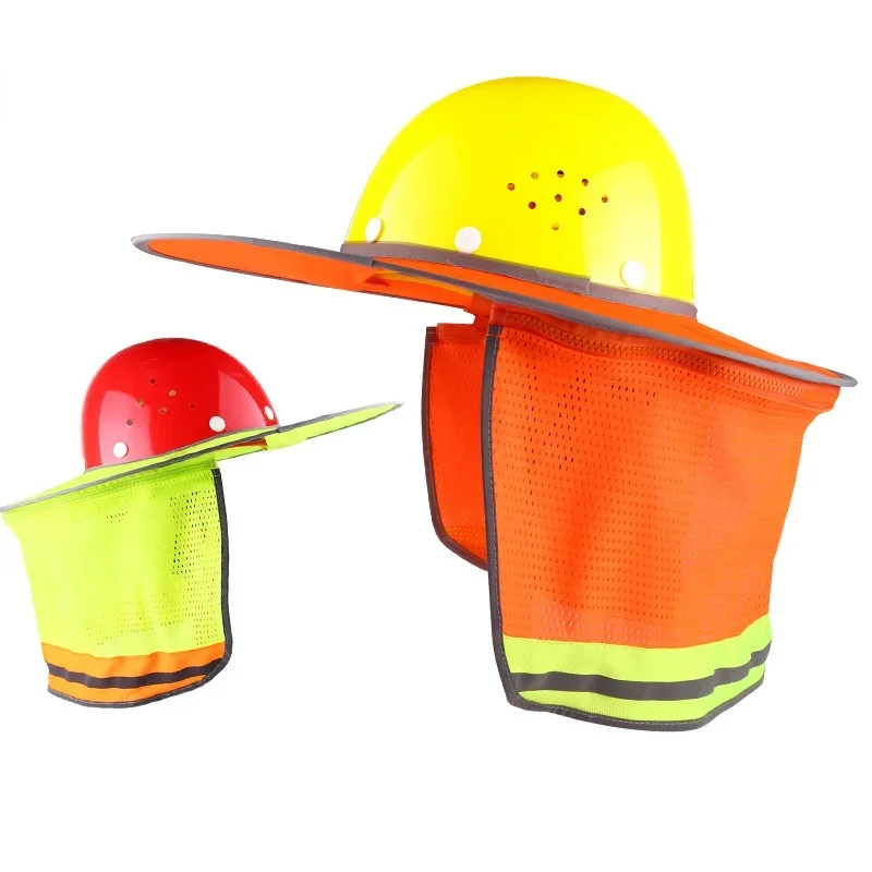 Summer Sun Shade Safety Hard Hat Neck Shield Helmets Reflective Stripe Useful Mesh Reflective Cap Cover for Construction Workers