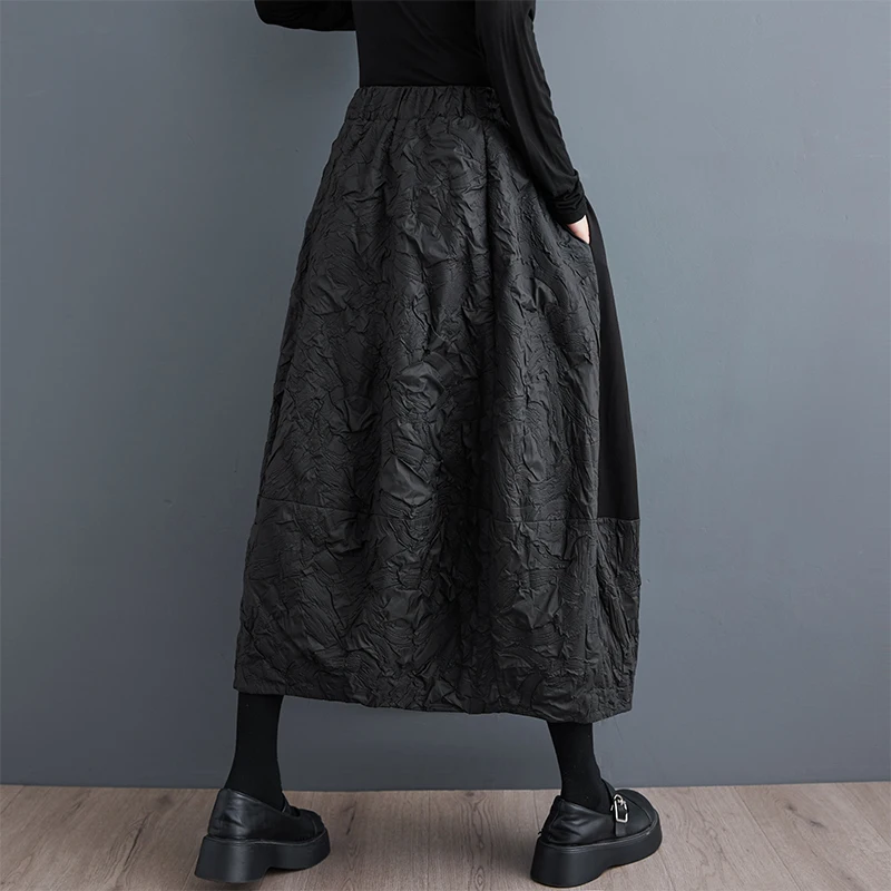 التخسيس عالية الخصر ألف خط تنورة k Sle ربيع الخريف جديد المرأة Faion Tagl الملابس نمط الأزهار ميدي تنورة