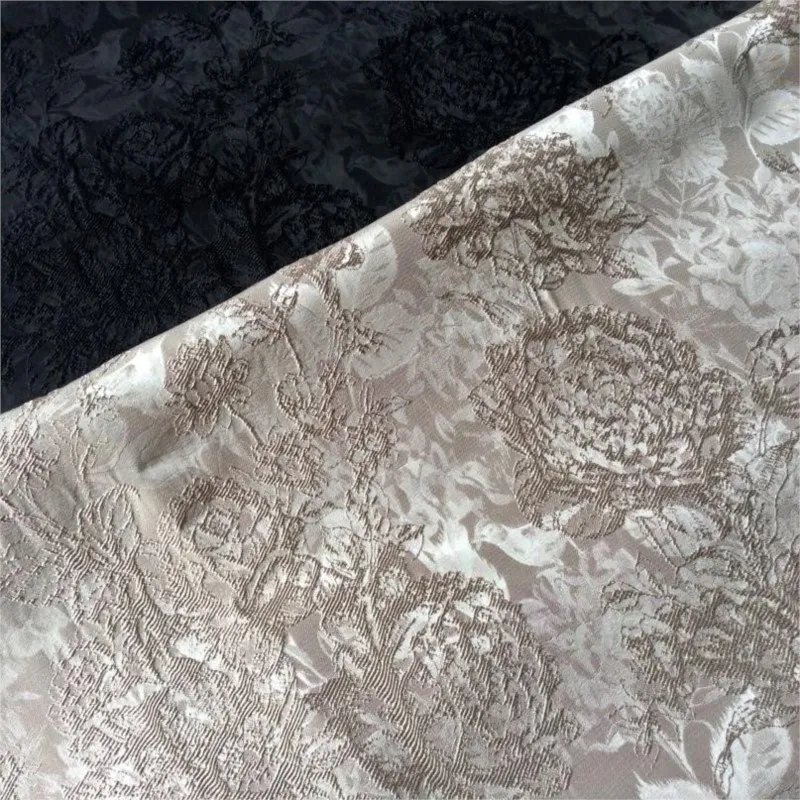 New Chinese-style ethnic style women's clothing fabric dark pattern ink-wash jacquard