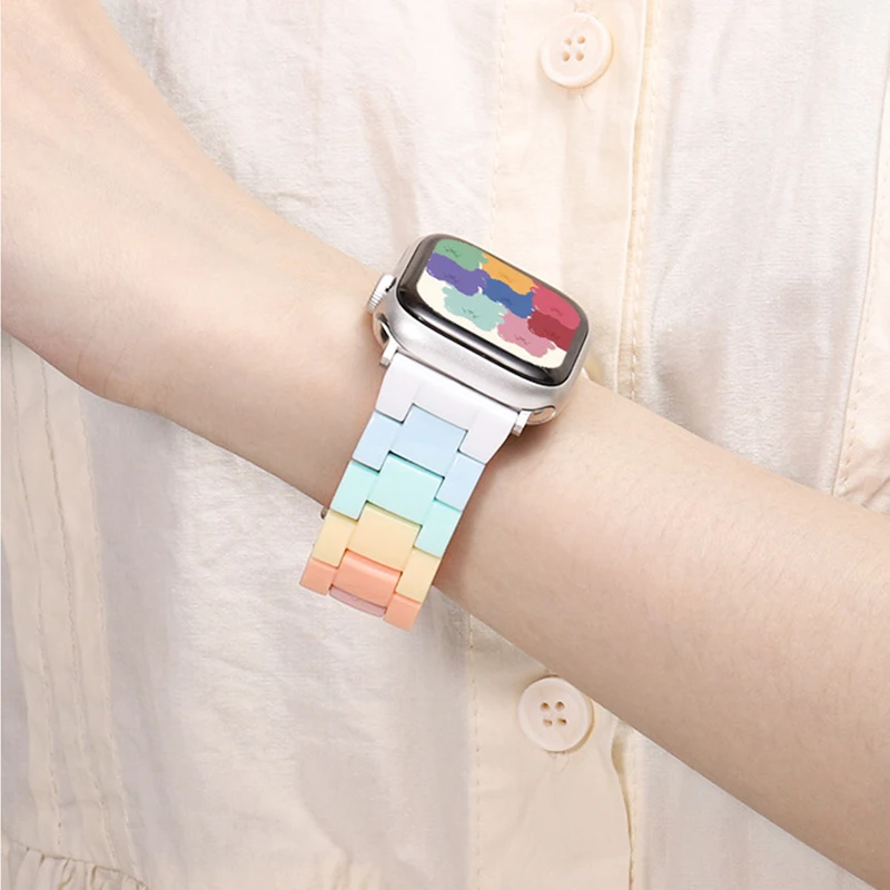 Transparentes Armband für Apple Watch 44mm 45 46 49 38 40 41 42mm Buntes Armband für iWatch Series 12 11 10 9 8 7 6 5 4 SE – Detail 32