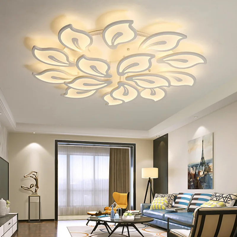 

White Acrylic Modern LED Chandelier For Living Room Bedroom LED Lustres Large Ceiling Chandelier Lighting Fixtures AC85-260V