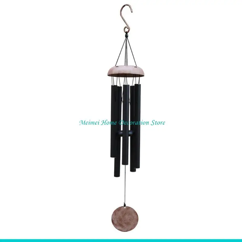 H7BF Outdoor Wind with 5 Aluminum Tubes, Wooden Wind to Commemorate the Wind the Best Gift