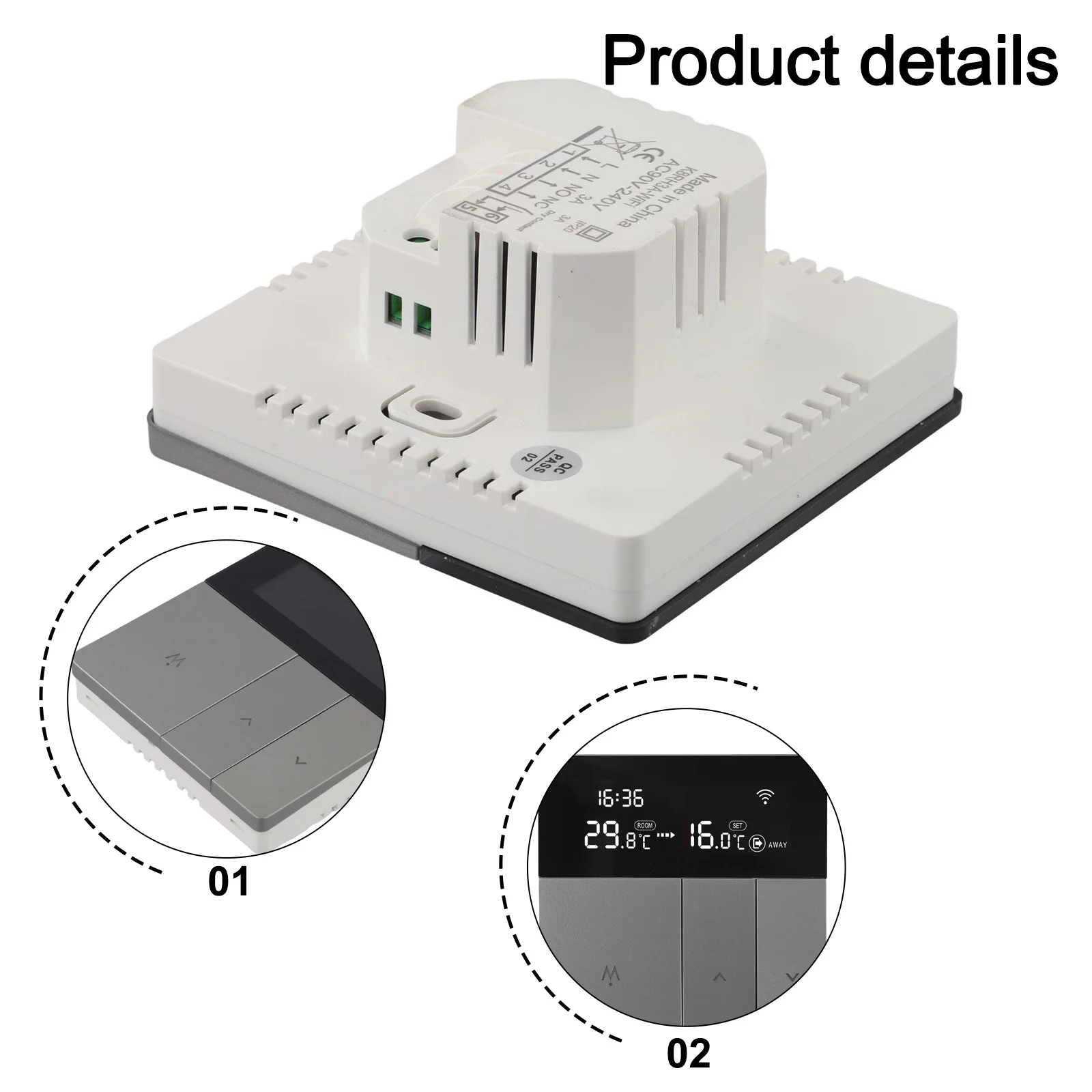 Remote Control Thermostat Smart Thermostat Home Heating Control Modern Design Smart Heating Controller ABS PC Material