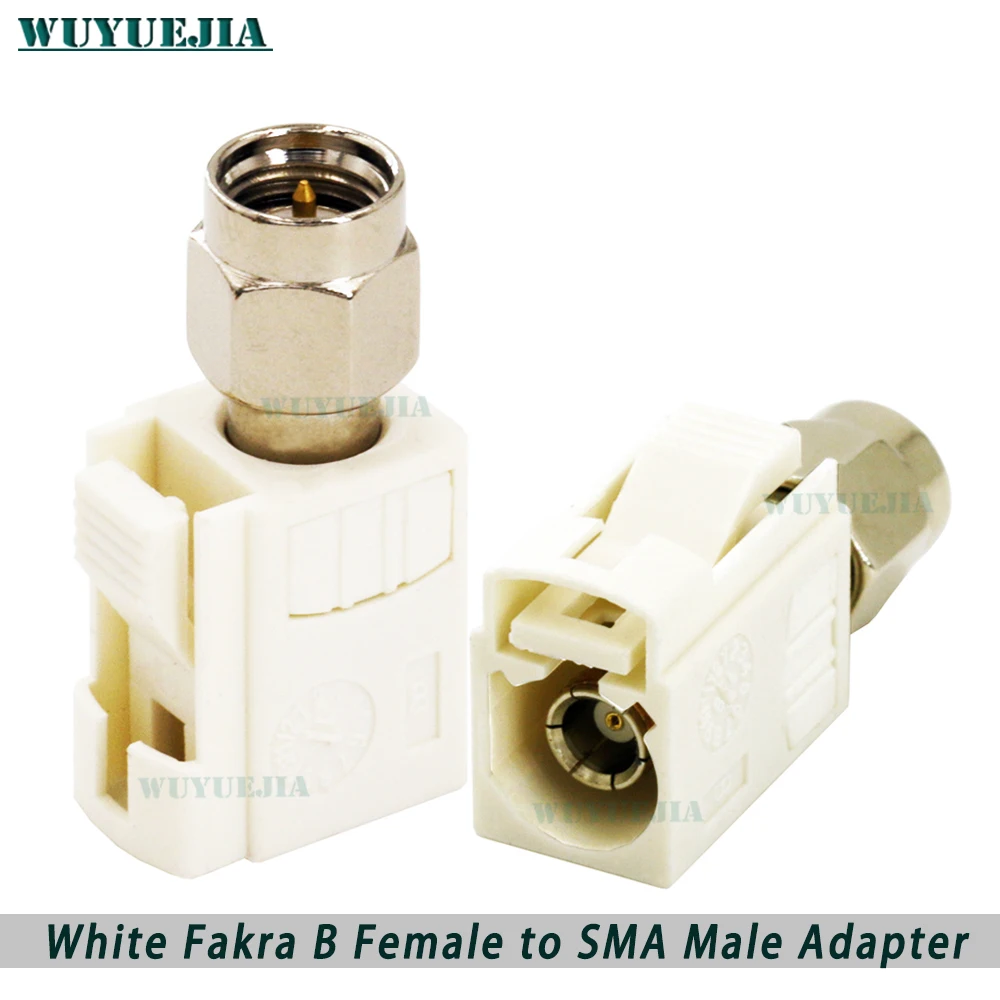 Fakra to SMA Adapter White Fakra B Female Jack to SMA Male Plug 50 Ohm Straight Adapter High Quality RF Coaxial Connectors