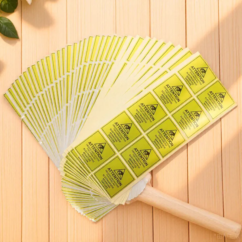 

450Pcs Electrostatic Warning Decals Static Cautious Sign for Electronic Circuit Boards Hard Disk Sealing Labels
