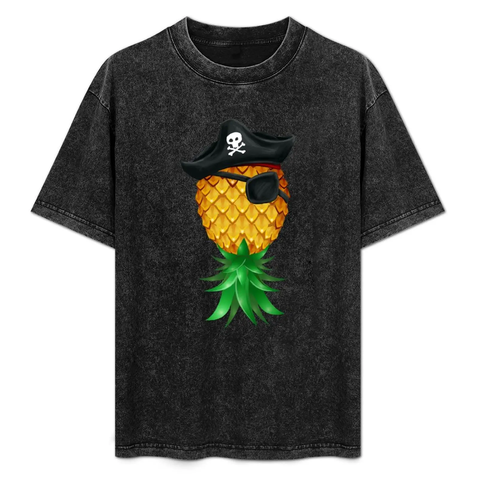 Pirate Jolly Roger Pineapple Swinger Upside Down T-Shirt designer shirts graphic t shirts mens graphic t-shirts big and tall