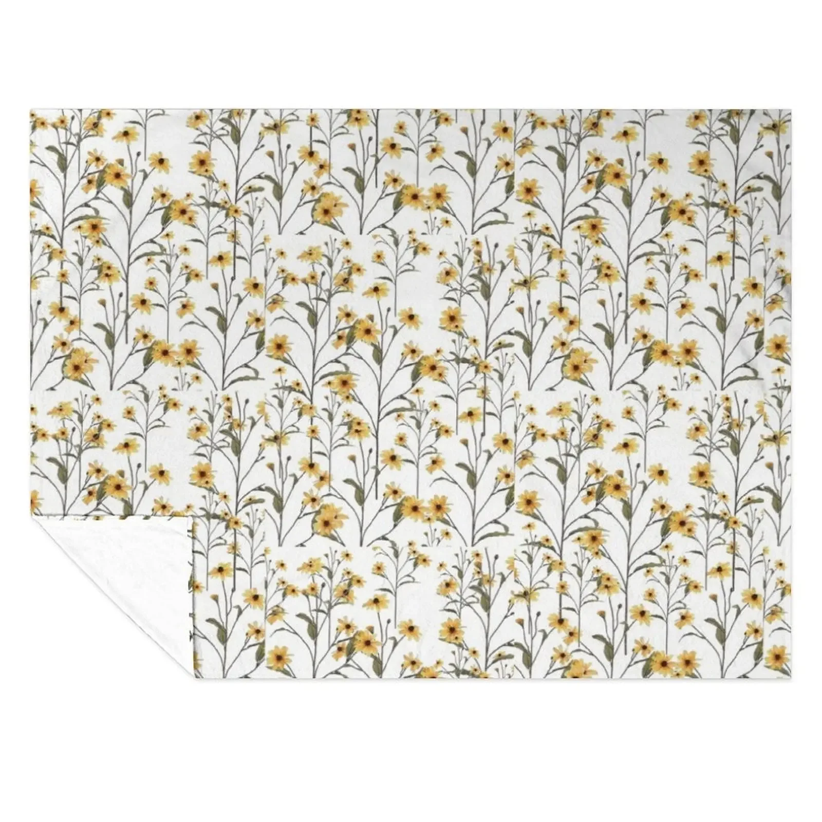 

yellow flowers pattern Throw Blanket Blankets Sofas Of Decoration bed plaid sofa bed Nap Blankets
