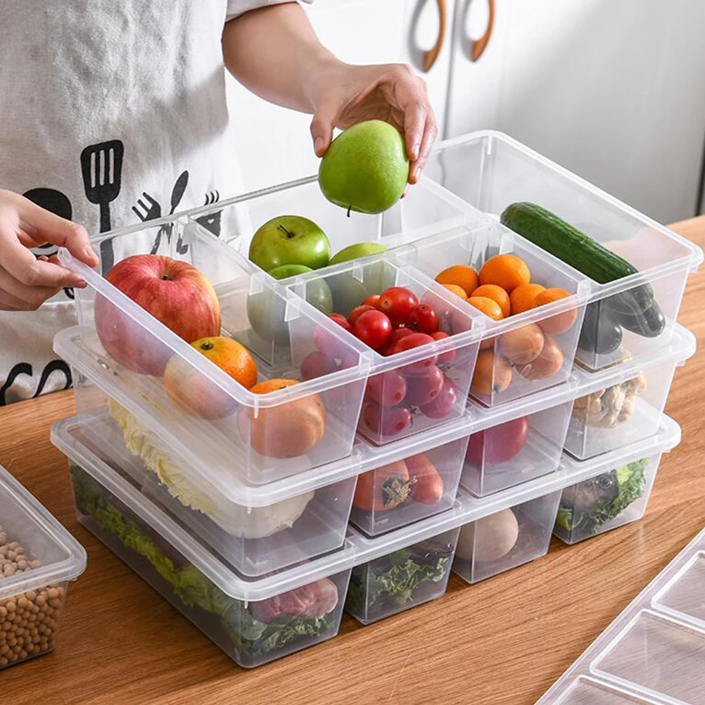 

Refrigerator Organizer Bin Food Storage Box Clear Plastic Container Stackable Fridge Storage Box with Lid Produce Saver