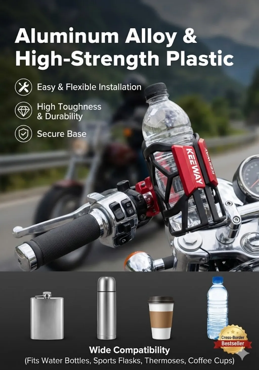 

Держатель для напитков/воды для мотоциклов Keeway 50 Vieste 300 Zahara RKV RKF 125 RKS 150 2018-2022 годов выпуска, высокое качество