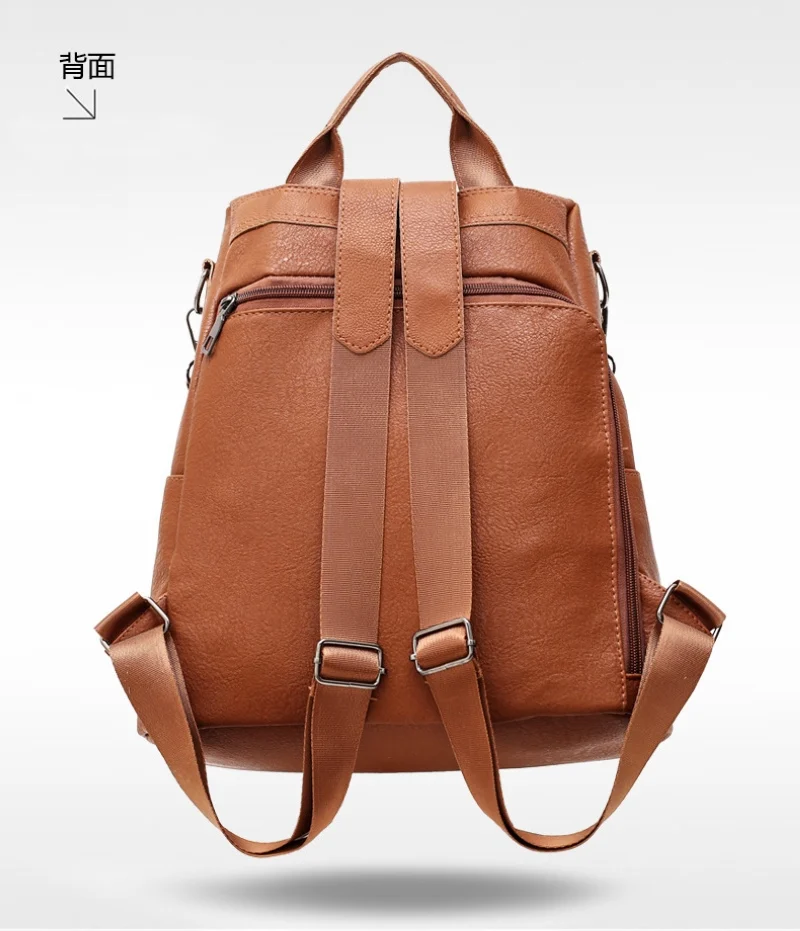 Fashion PU Leather Shoulder Bag For Women Girls Casual Daypack Small Bagpack Female School Travel Backpack