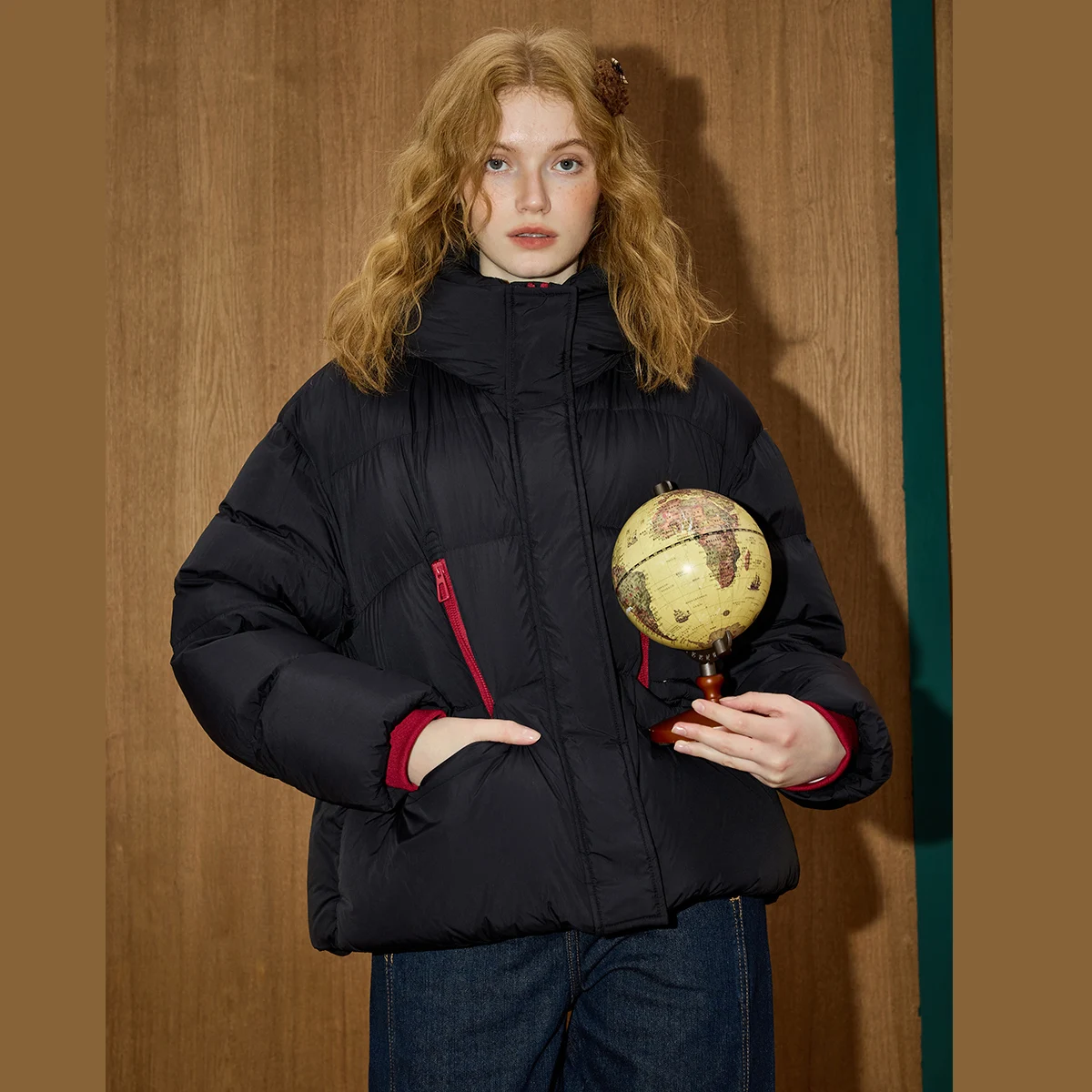 2025 الشتاء المرأة 90% أسفل ملء مقنعين سترة منفوخة الحد الأدنى كبيرة الحجم معطف طويل دافئ فضفاض صالح سترة عادية شيك الشارع الشهير