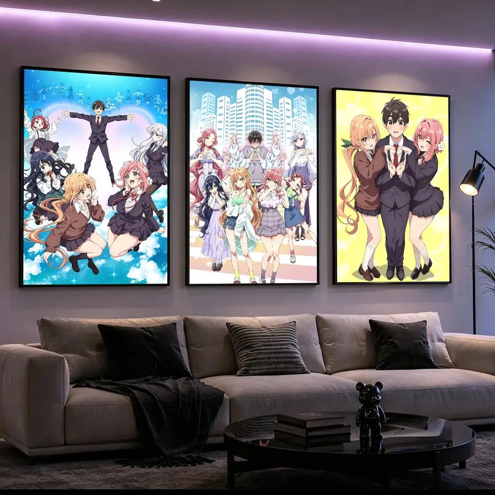 The 100Girlfriends Who Really Love You Poster Poster HD Printing Cyberpunk Style Wall Art Home Decor For Gaming Room Living Gift