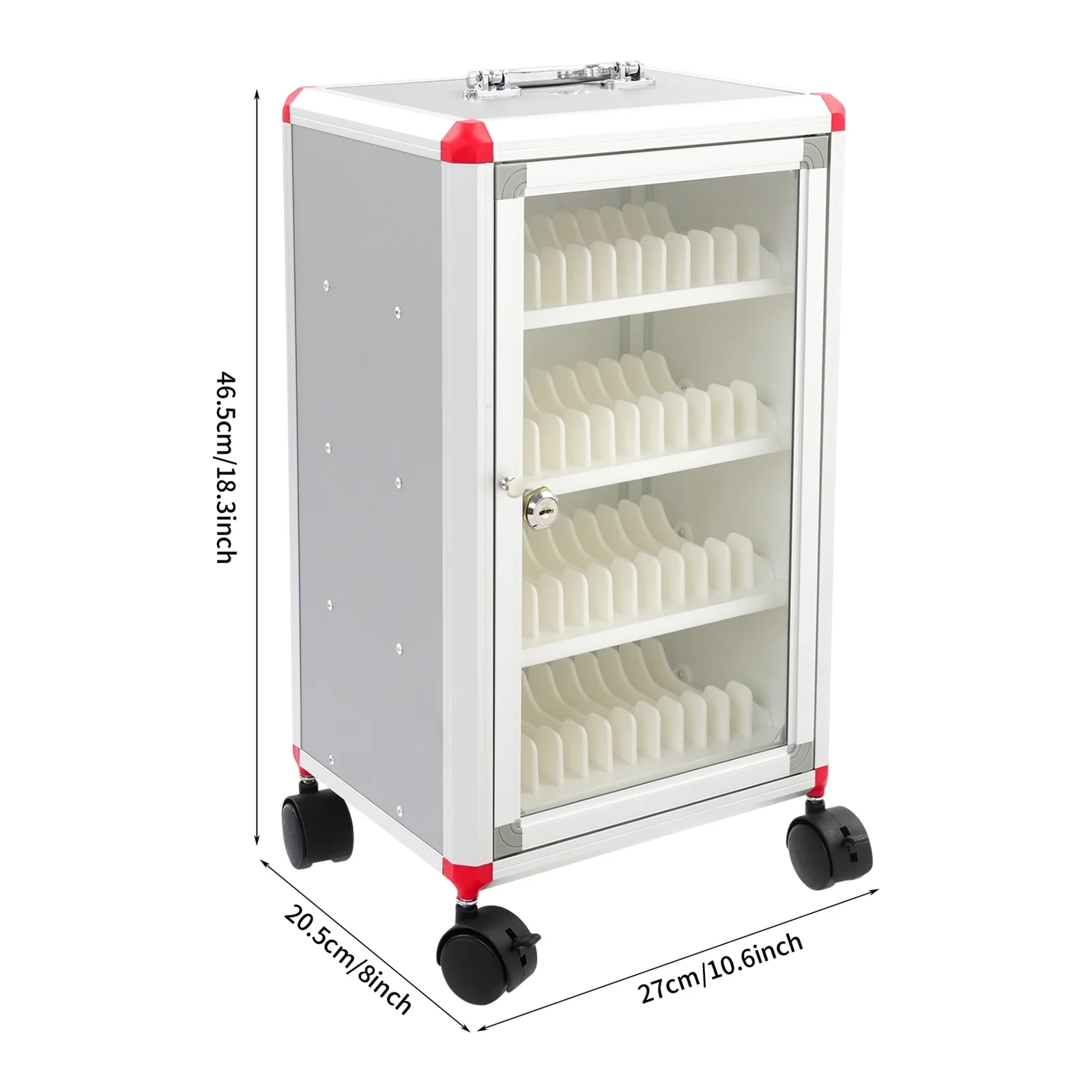 خزانة هاتف آمنة ذات سعة كبيرة، قفل باب يعمل بمفتاح + فتحات مرقمة (سهلة التعرف)، فواصل PVC (مضادة للخدش) #2