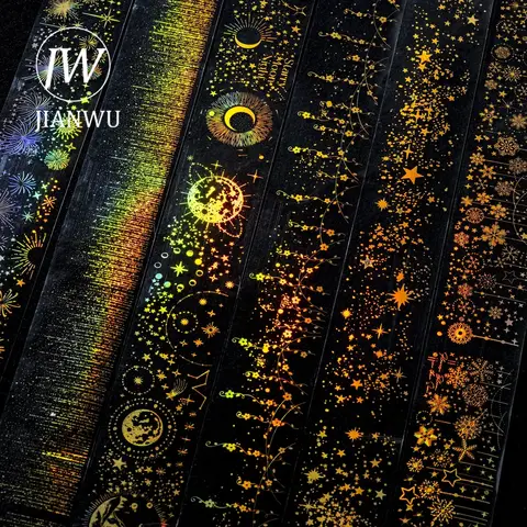 JIANWU 40mm * 200cm 스파클링 별 시리즈 빈티지 브론 징 소재 콜라주 조경 애완 동물 테이프 크리 에이 티브 DIY 저널 편지지