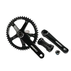 Ardently Aluminum Alloy Crankset Fixed Gear Crank 48T 165mm BCD144 Single Speed Fixie Bicycle TRACK BIKE Chainwheel including BB