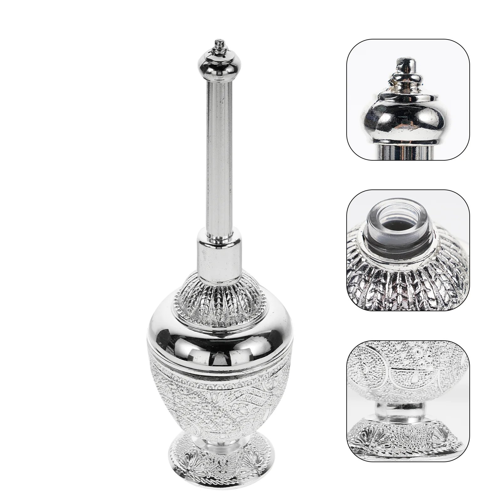 

Holy Water Bottle Empty Container Decorative for Desk Decoration Vintage Zinc Alloy Oils Containers Catholic Office