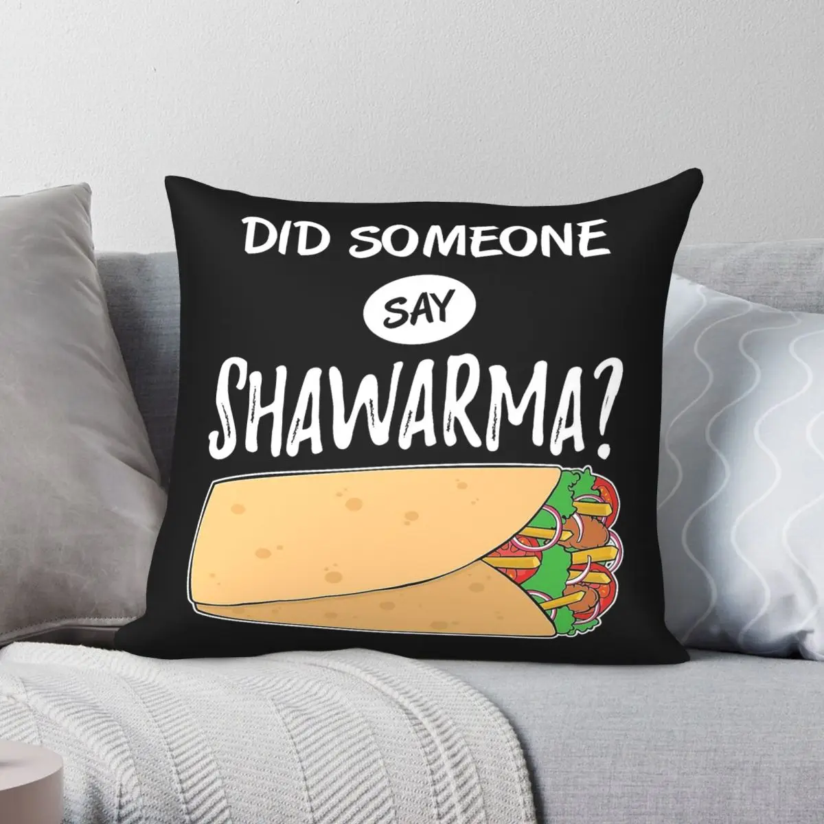 Arabic Did Someone Say Shawarma Square Pillowcase Polyester Linen Velvet Creative Zip Decor Pillow Case Room Cushion Cover